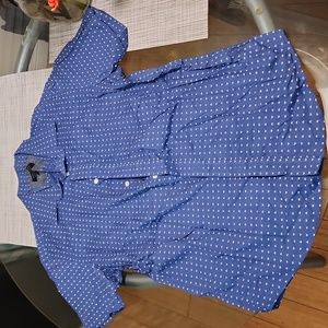 Banana Republic blue short sleeve button-down shirt